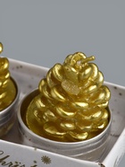 УЦЕНКА Набор свечи новогодние «Шишка золотая», 4×6 см, 3 шт. - Фото 5