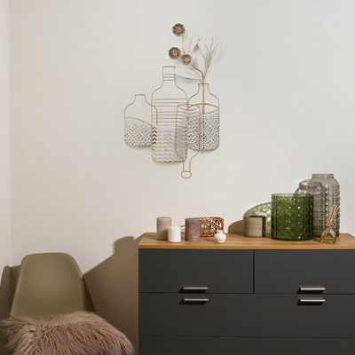 УЦЕНКА Декор настенный металл «Цветы в вазах» 52×5×82 см