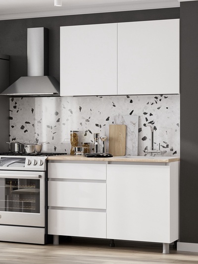 Кухонный гарнитур «Денвер», 1200 мм, цвет белый/дуб сонома