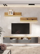 Тумба под ТВ «Байкал», 2002×346×355 мм, цвет дуб золотой/графит  (артикул 10999129)  большой выбор товаров оптом и в розницу по низким ценам с доставкой