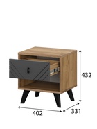 Тумба прикроватная «Байкал», 402×331×432 мм, цвет дуб золотой/графит  (артикул 10999134)  большой выбор товаров оптом и в розницу по низким ценам с доставкой