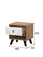 Тумба прикроватная «Байкал», 402×331×432 мм, цвет дуб золотой/белый - Фото 2