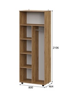 Шкаф двухстворчатый «Байкал», 800×464×2106 мм, цвет дуб золотой/белый  (артикул 10999137)  большой выбор товаров оптом и в розницу по низким ценам с доставкой