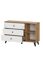 Комод для хранения «Байкал», 3 ящика, 1 дверь, 1140×331×732 мм, цвет дуб золотой/белый - Фото 3