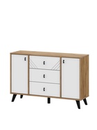 Комод для хранения «Байкал», 3 ящика, 2 двери, 1140×331×732 мм, цвет дуб золотой/белый  (артикул 10999146)  большой выбор товаров оптом и в розницу по низким ценам с доставкой