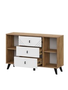 Комод для хранения «Байкал», 3 ящика, 2 двери, 1140×331×732 мм, цвет дуб золотой/белый  (артикул 10999146)  большой выбор товаров оптом и в розницу по низким ценам с доставкой