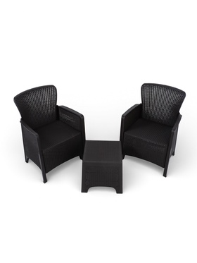 Набор садовой мебели «Ротанг лайт», 3 предмета: 2 кресла, стол, цвет мокко