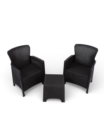 Комплект садовой мебели «Ротанг лайт», 3 предмета: 2 кресла, стол, цвет мокко