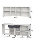 Кухонный гарнитур прямой «София», 2000 мм, цвет графит/белый/антарес  (артикул 10976476)  большой выбор товаров оптом и в розницу по низким ценам с доставкой