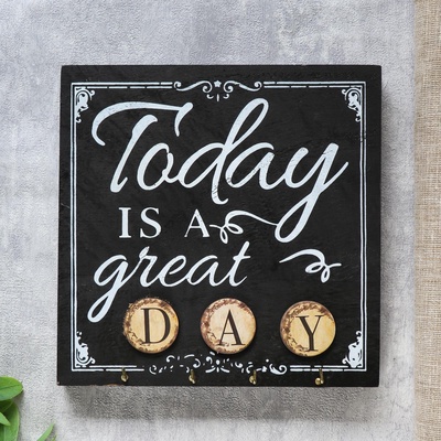 УЦЕНКА Крючки декоративные дерево «Сегодня великий день» 20×5×20 см