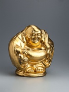 УЦЕНКА Копилка "Хотей с мешком" золото, 22х22см - Фото 2