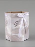 Коробка - переноска подарочная для цветов «Для тебя», 17×14.8×19.5 см, шестигранник - Фото 2