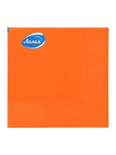 Салфетки бумажные, Лилия 33×33 «Оранжевый» 2сл 20 л