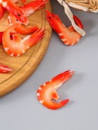 Муляж "Креветка" (фасовка по 10 шт) 7,5 см, красно-розовый  (артикул 10970107)  большой выбор товаров оптом и в розницу по низким ценам с доставкой