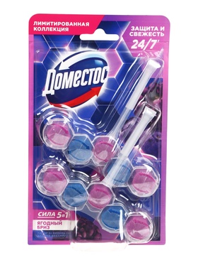 Блоки для очищения унитаза 5 в 1 «Доместос» ягодный бриз, 2 шт. по 50 г  (артикул 10998633)  большой выбор товаров оптом и в розницу по низким ценам с доставкой