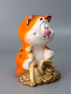 УЦЕНКА Копилка «Кот с метлой» рыжий, 22×22×28 см - Фото 3