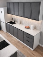 Кухонный гарнитур «Забава», 2000 мм, цвет графит/белый - Фото 2