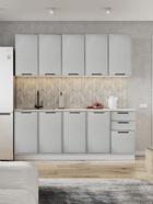 Кухонный гарнитур «Забава», 2000 мм, цвет грей софт/белый - Фото 1