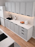 Кухонный гарнитур «Забава», 2000 мм, цвет грей софт/белый - Фото 2