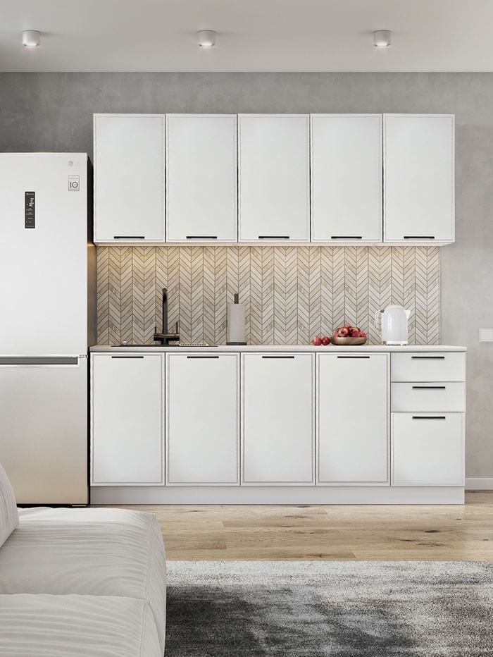 Кухонный гарнитур «Забава», 2000 мм, цвет белый - Фото 1