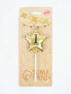 УЦЕНКА Свеча в торт на шпажке «Воздушный шарик.Звезда», цифра 1, 5.5 см, золотая - Фото 2