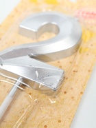 УЦЕНКА Свеча в торт на шпажке «Грань», цифра 2, серебро, 5 см - Фото 4