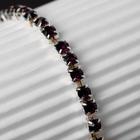 Браслет со стразами «Лёд» 1 ряд, цвет тёмно-фиолетовый в серебре, L=7 см - Фото 3