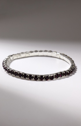 Браслет со стразами «Лёд» 1 ряд, цвет тёмно-фиолетовый в серебре, L=7 см 1106947