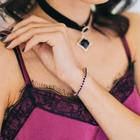 Браслет со стразами «Лёд» 1 ряд, цвет тёмно-фиолетовый в серебре, L=7 см - Фото 5