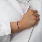 Браслет со стразами «Лёд» 1 ряд, цвет тёмно-фиолетовый в серебре, L=7 см - Фото 4