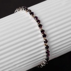 Браслет со стразами «Лёд» 1 ряд, цвет тёмно-фиолетовый в серебре, L=7 см - Фото 6