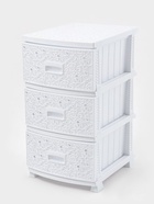 УЦЕНКА Комод 3-х секционный «Декор. Ажур», 38.5×47×95 см, белый - Фото 2