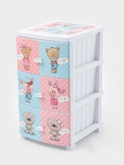 УЦЕНКА Комод 3-х секционный «Друзья», 38.5×47×95 см, с принтом, белый - Фото 2