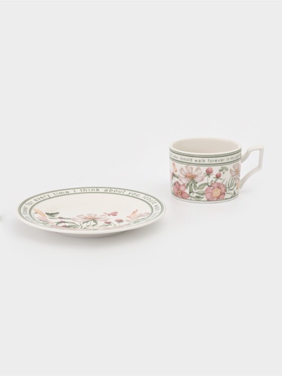 Чайная пара Single flower, 2 предмета: чашка 250 мл, фарфор, белая