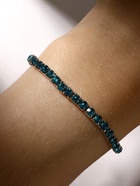 Браслет со стразами "Лёд" 1 ряд, цвет голубой, 4мм, d=7см - фото 809204705