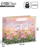 Пакет подарочный «Красота — это ты», 15×12×5.5 см  (артикул 10934944)  большой выбор товаров оптом и в розницу по низким ценам с доставкой