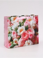 Пакет подарочный «Цветы», 30×25.5×9 см  (артикул 10934951)  большой выбор товаров оптом и в розницу по низким ценам с доставкой
