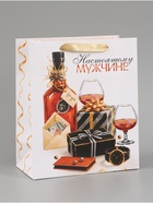 Пакет подарочный «Настоящему мужчине», 23×27×11.5 см  (артикул 10934965)  большой выбор товаров оптом и в розницу по низким ценам с доставкой