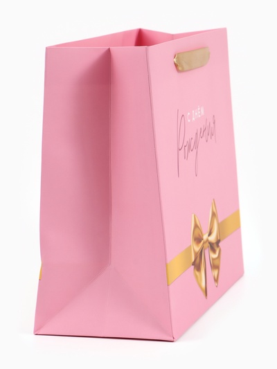 Пакет подарочный «С Днём рождения. Бант», 27×23×11.5 см