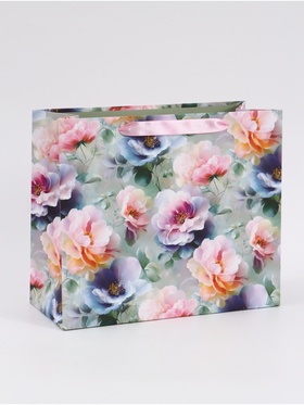Пакет подарочный «Цветы», 27×23×11.5 см