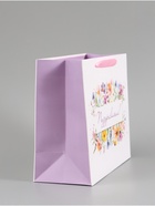 Пакет подарочный «Поздравляем. Цветы», 27×23×11.5 см  (артикул 10934974)  большой выбор товаров оптом и в розницу по низким ценам с доставкой