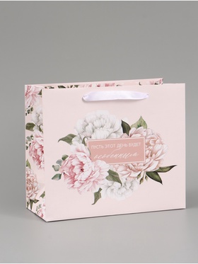 Пакет подарочный «Особенный день. Цветы», 27×23×11.5 см