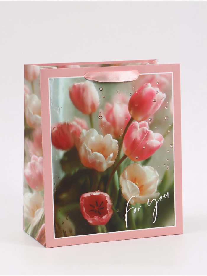 Пакет подарочный «Для тебя. Цветы», 23×27×11.5 см