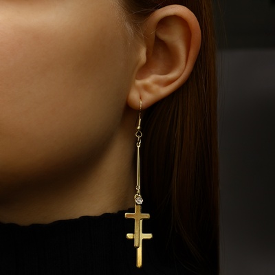 Серьги висячие «Шелест» крестики, цвет МИКС, 8.5 см