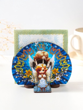 Набор пасхальный салфетница и подставка под зубочистки «Ангел»