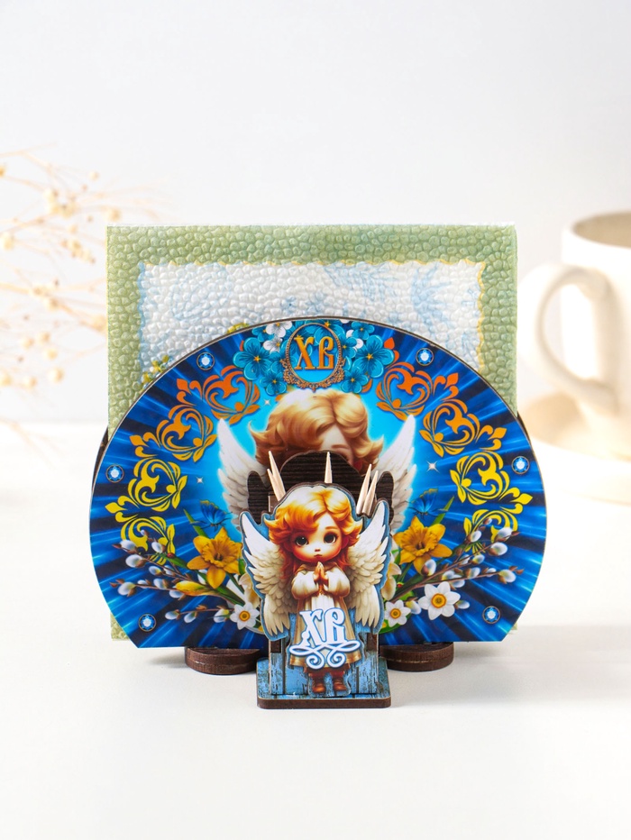 Набор пасхальный салфетница и подставка под зубочистки «Ангел» - Фото 1