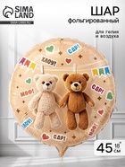 Воздушный шар фольгированный 18" «Мишки на прищепках»  (артикул 10993691)  большой выбор товаров оптом и в розницу по низким ценам с доставкой