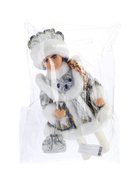 УЦЕНКА Снегурочка «В пышной шубке» с синими украшениями, 14×30 см - Фото 2