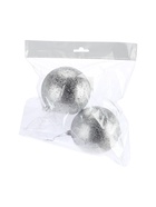 УЦЕНКА Набор шаров пластик d=10 см, 2 шт. «Ретро» серебро - Фото 2