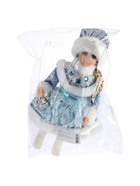 УЦЕНКА Снегурочка «В шубке с камнями и барабанчиком» 30 см, голубой - Фото 2